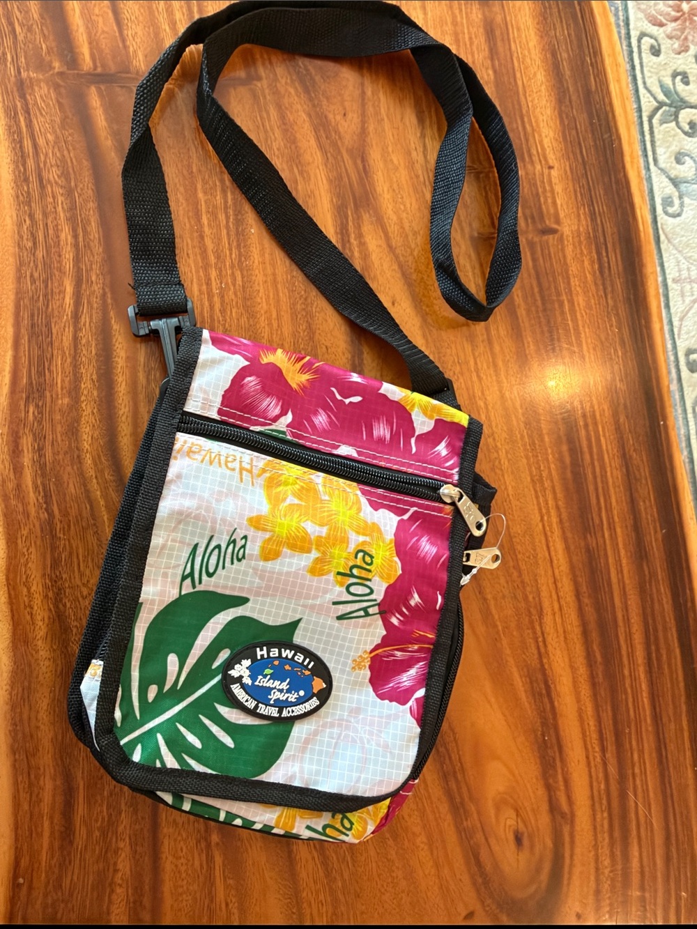 Aloha Floral Crossbody Bag in Pink & Yellow